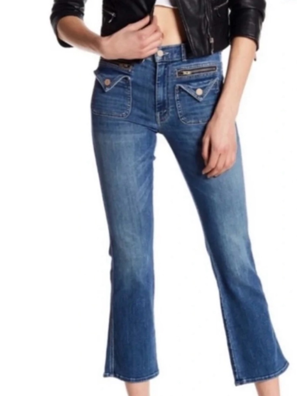 Mother The Insider Crop Point Jeans in Racing Hearts Wash Size 24